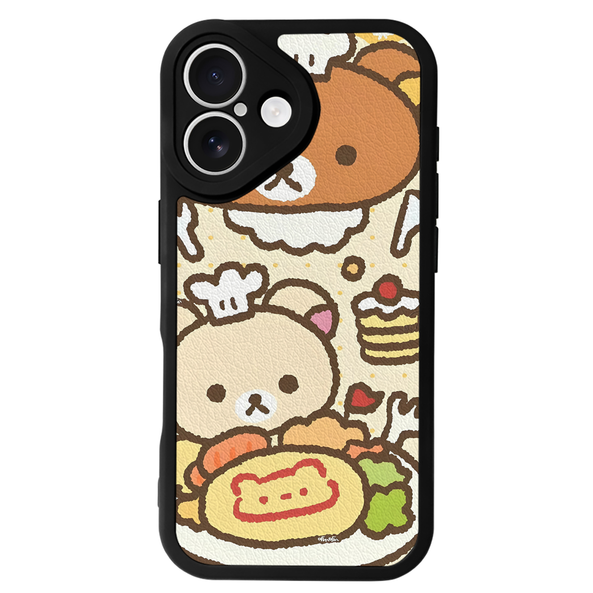 （画像用） リラックマ リラックマ キイロイトリ Rilakkuma Korilakkuma Kiiroitori 【iPhone 16シリーズ対応】シリコンスマホケース（レザー調） 材質：シリコン
